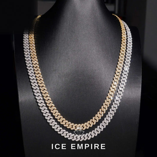Iced Out Gold Plated Moissanite Cuban Chain