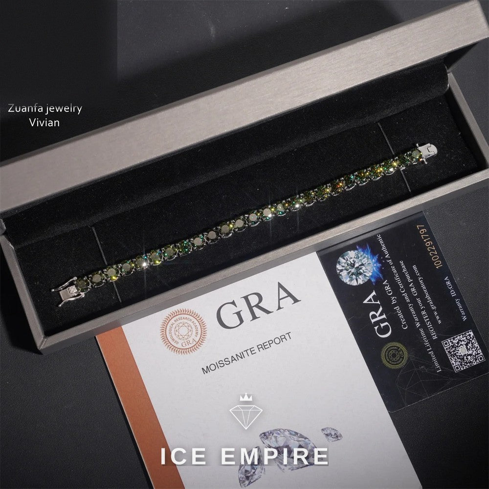 Iced Out 925 Silver Moissanite Tennis Chain