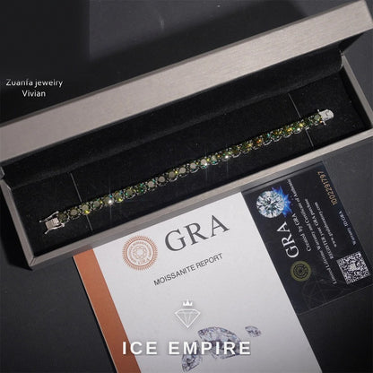 Iced Out 925 Silver Moissanite Tennis Chain