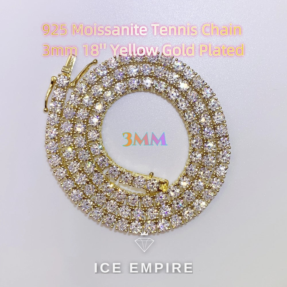 Iced Out Baguette 925 Silver Pendant