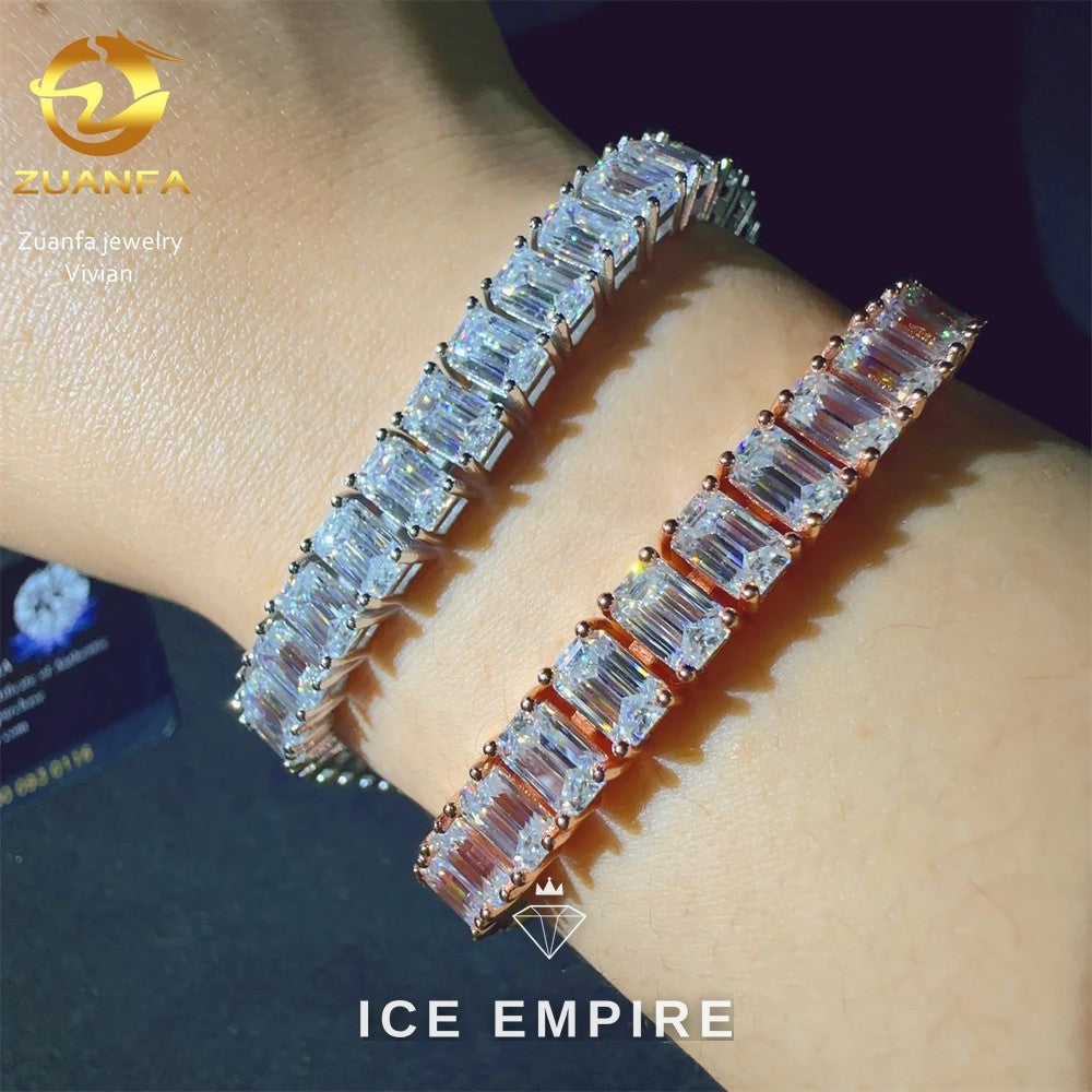 Iced Out 925 Silver Moissanite Tennis Chain