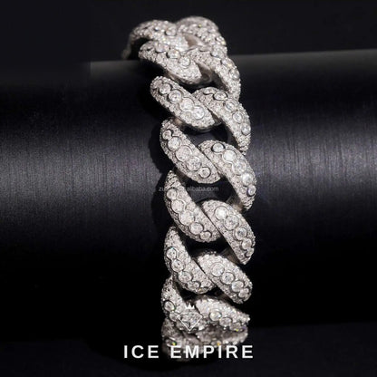 Iced Out 925 Silver Moissanite Cuban Chain