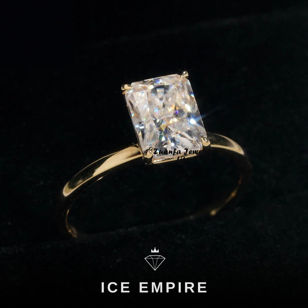 Iced Out Rose Gold Plated Moissanite Wedding Band