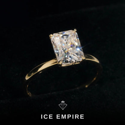 Iced Out Rose Gold Plated Moissanite Wedding Band