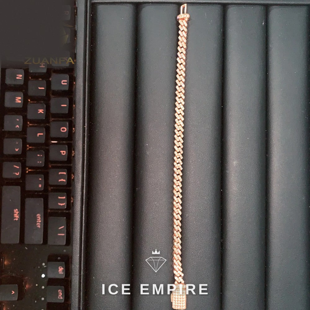 Iced Out Rose Gold Plated Moissanite Cuban Chain
