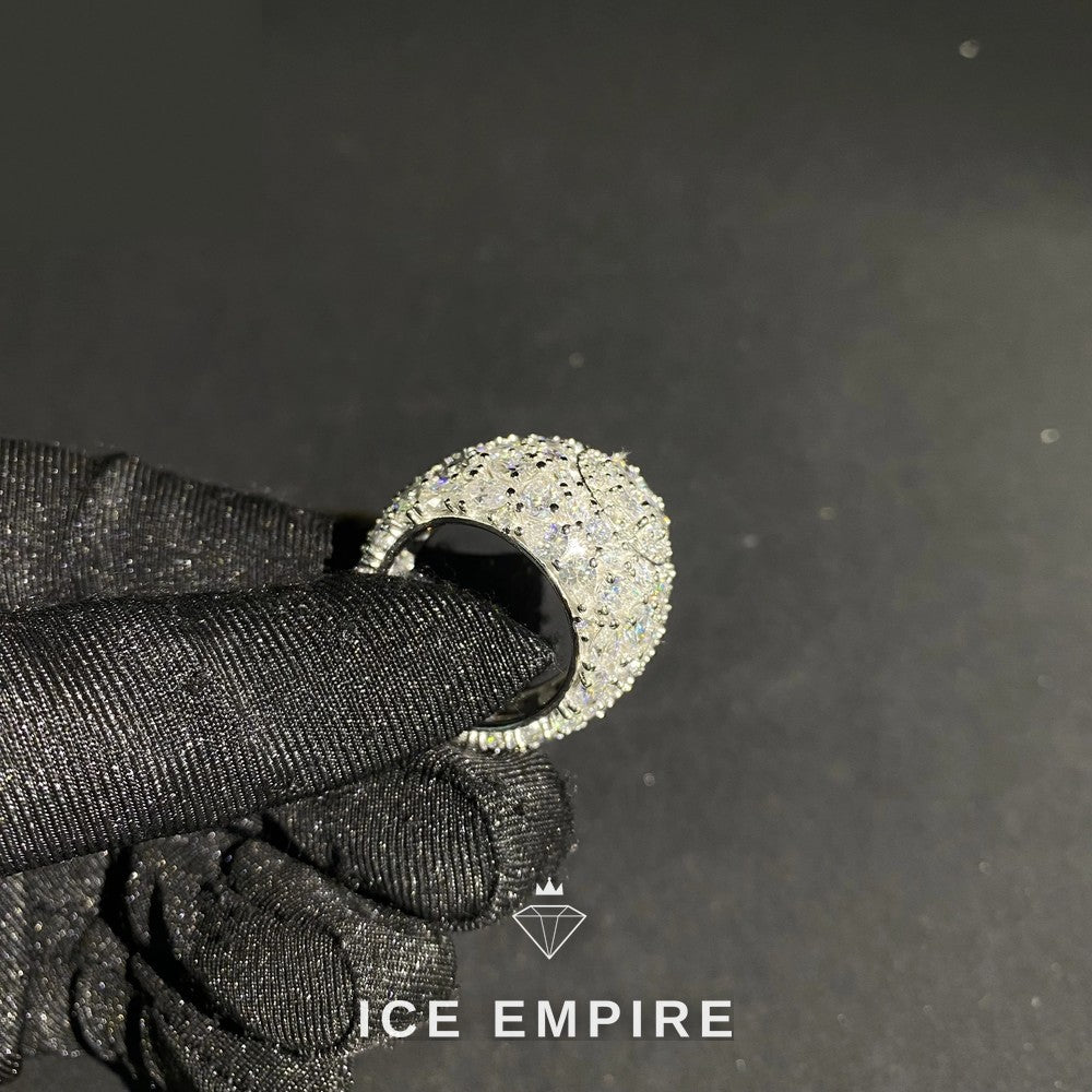 Iced Out 925 Silver Moissanite Ring