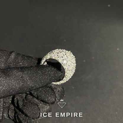 Iced Out 925 Silver Moissanite Ring