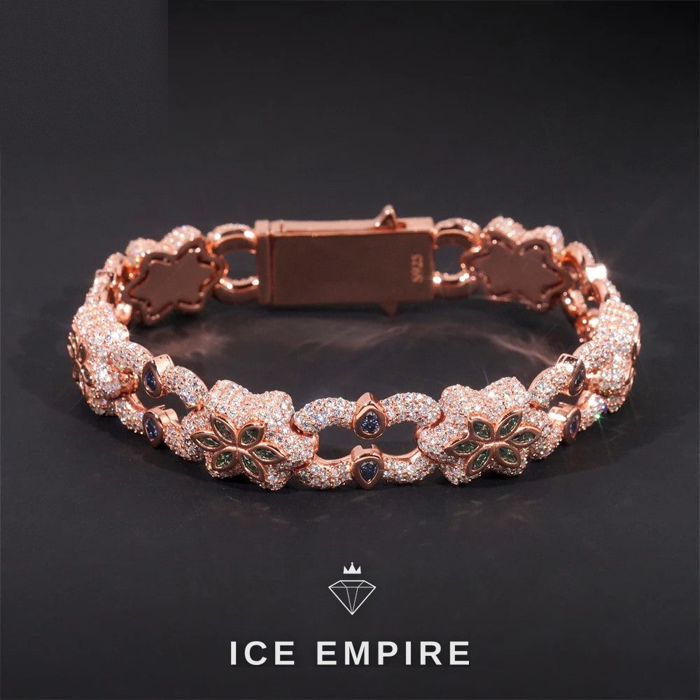 Iced Out Rose Gold Plated Moissanite Cuban Chain