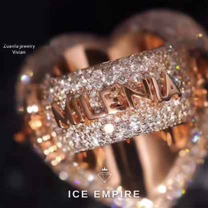 Iced Out Rose Gold Plated Moissanite Ring