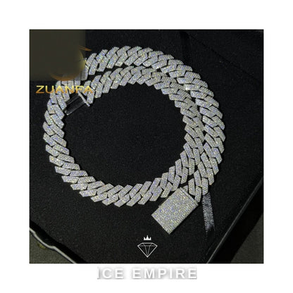 Iced Out Rose Gold Plated Moissanite Cuban Chain
