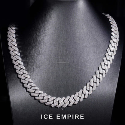 Iced Out 925 Silver Moissanite Cuban Chain