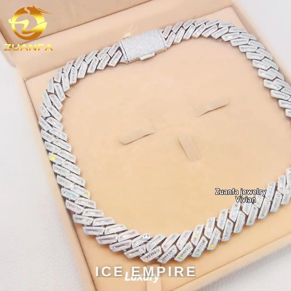 Iced Out Rose Gold Plated Moissanite Cuban Chain