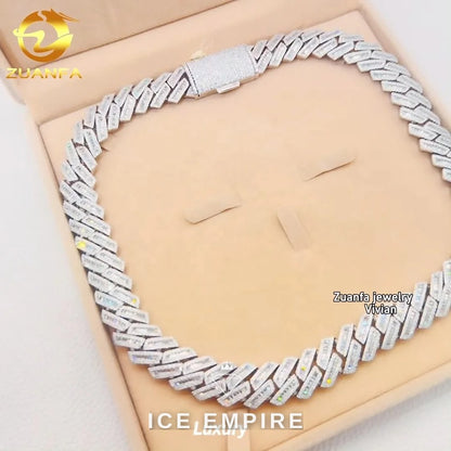 Iced Out Rose Gold Plated Moissanite Cuban Chain