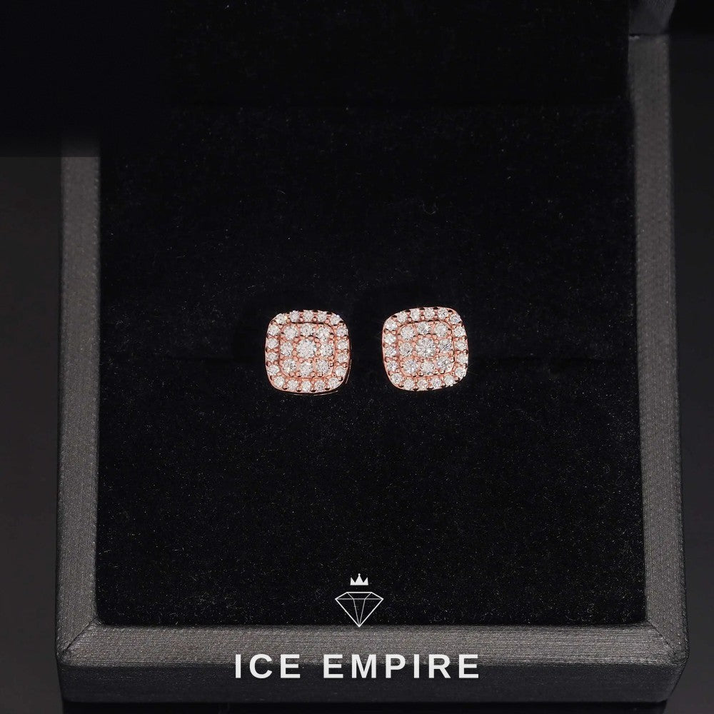 Iced Out 925 Silver Moissanite Stud Earrings