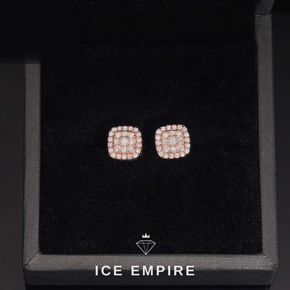 Iced Out 925 Silver Moissanite Stud Earrings