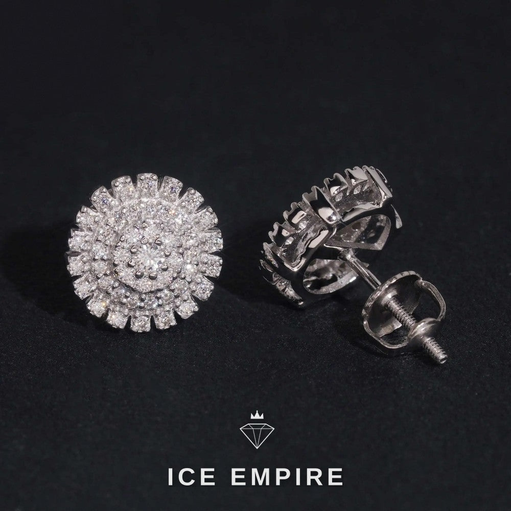 Iced Out 925 Silver Moissanite Stud Earrings