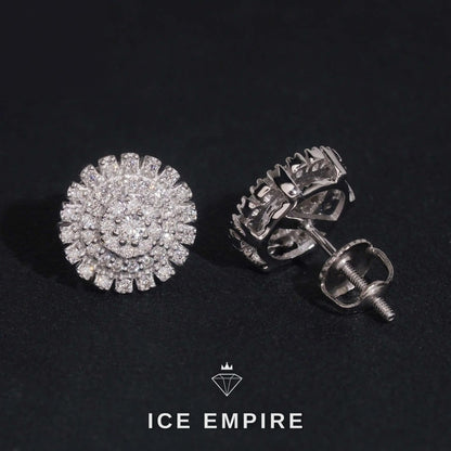 Iced Out 925 Silver Moissanite Stud Earrings