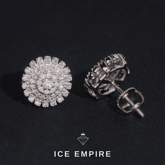 Iced Out 925 Silver Moissanite Stud Earrings