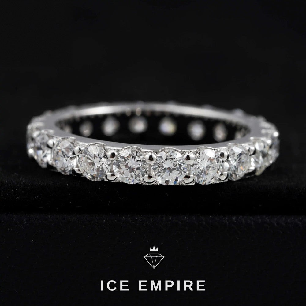 Iced Out 925 Silver Lab Grown Diamond Hoop Earrings
