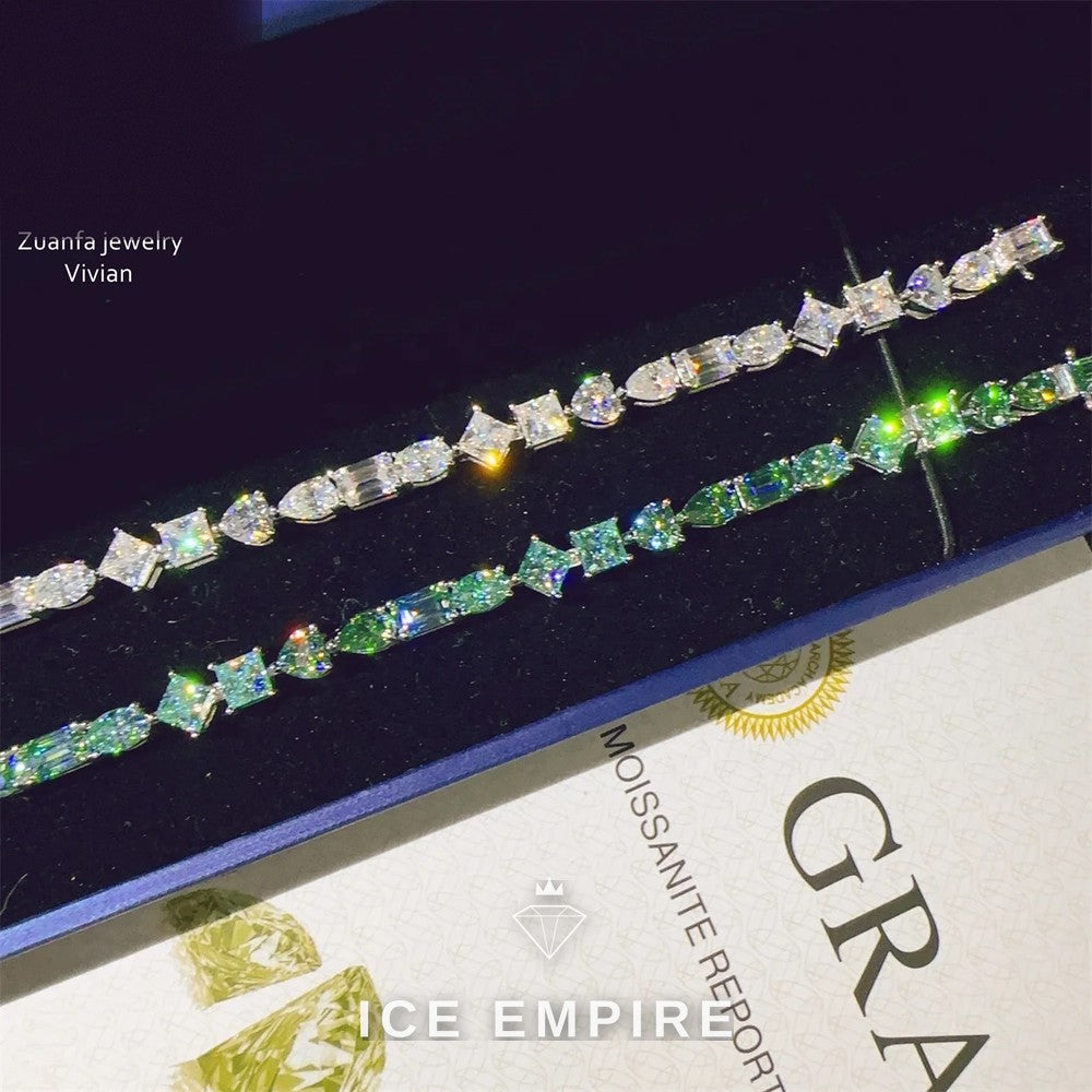 Iced Out 925 Silver Moissanite Tennis Chain
