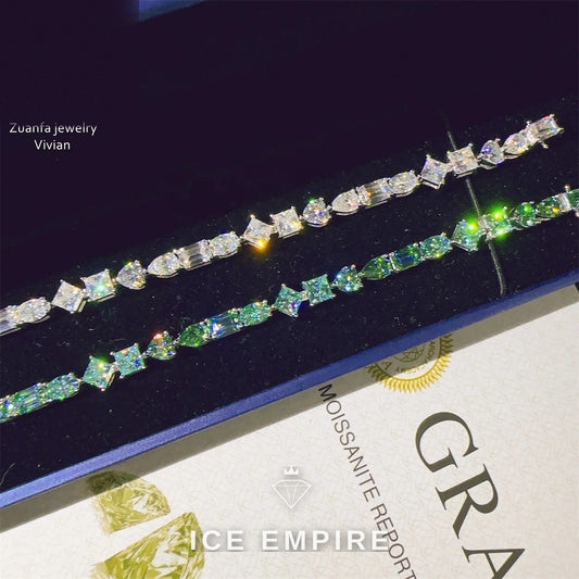 Iced Out 925 Silver Moissanite Tennis Chain