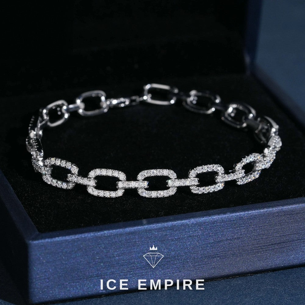 Iced Out Rose Gold Plated Moissanite Bracelet