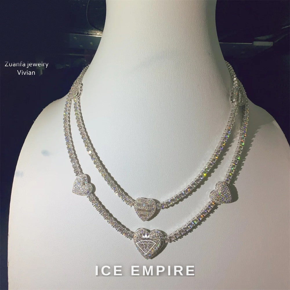Iced Out Rose Gold Plated Moissanite Cuban Chain