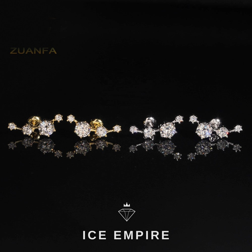 Iced Out Rose Gold Plated Moissanite Earrings
