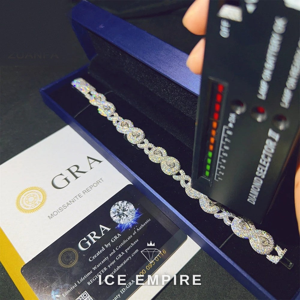 Iced Out 925 Silver Moissanite Cuban Chain