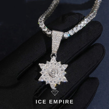 Iced Out Baguette 925 Silver Moissanite Pendant