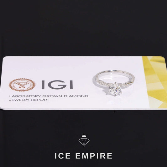 Iced Out Gold Plated Lab Grown Diamond Engagement Ring