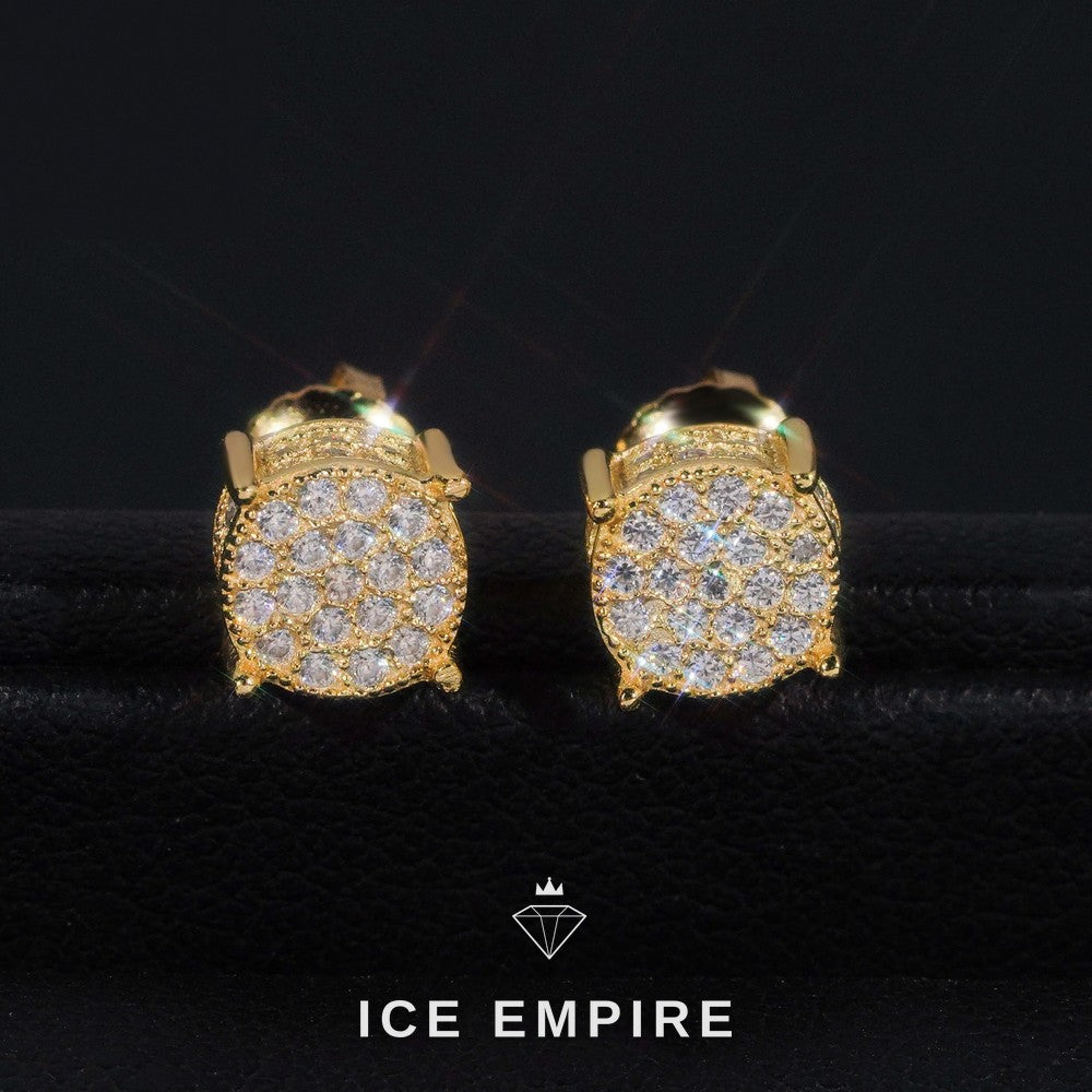 Iced Out Cluster 925 Silver Lab Grown Diamond Earrings