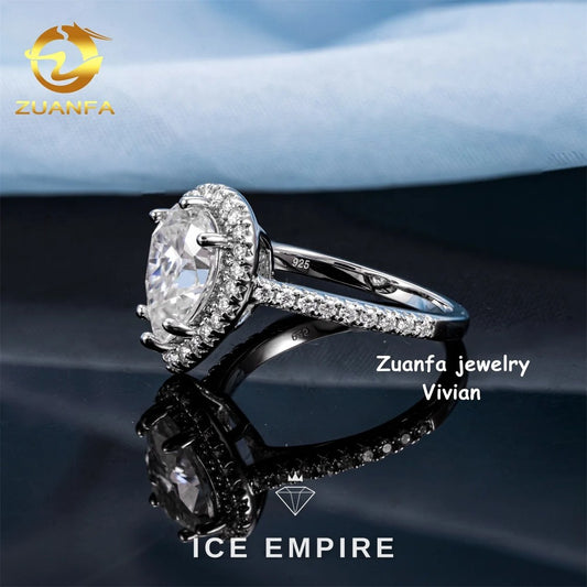 Iced Out 925 Silver Moissanite Ring