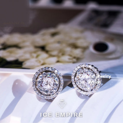 Iced Out Rose Gold Plated Moissanite Earrings