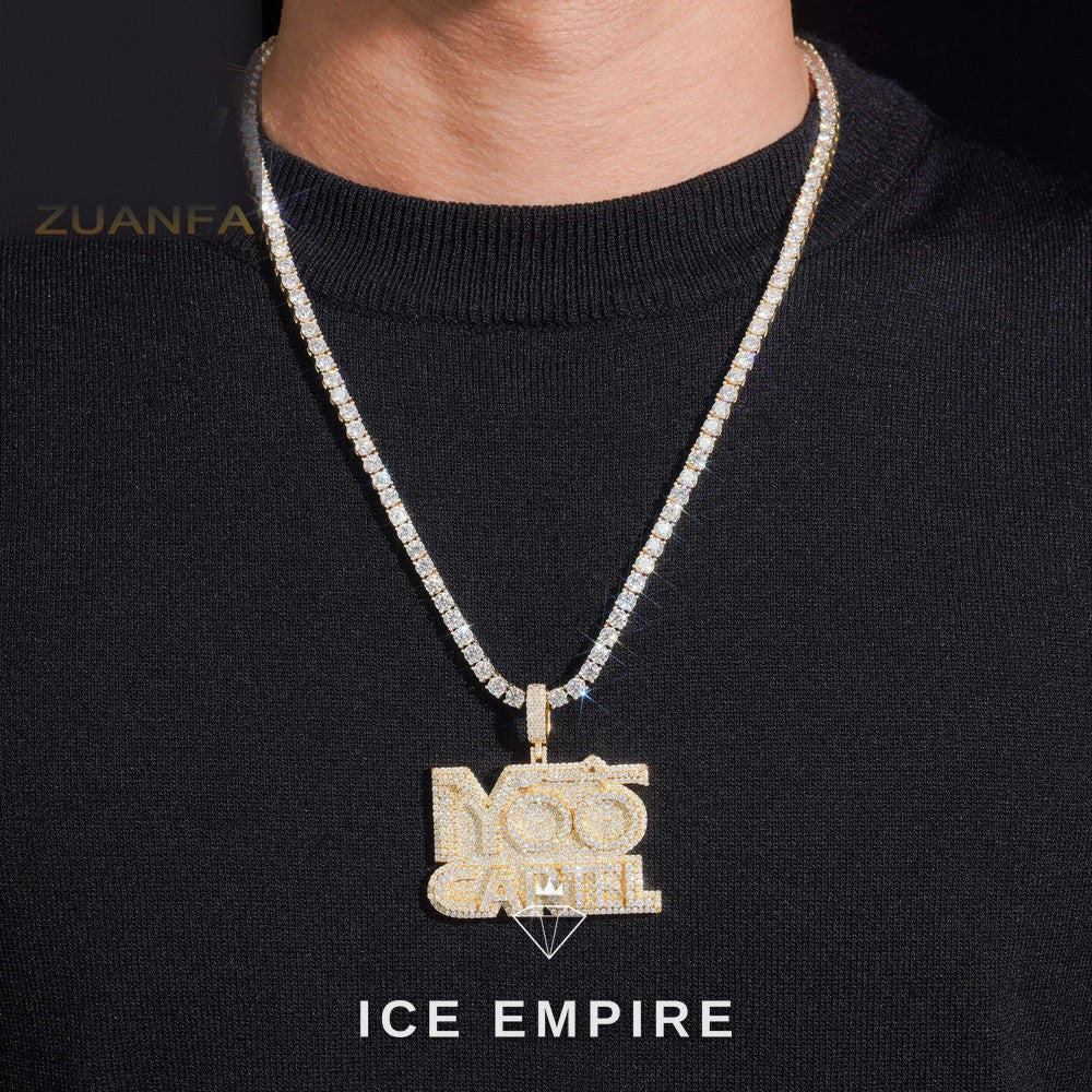 Iced Out Baguette Rose Gold Plated Pendant