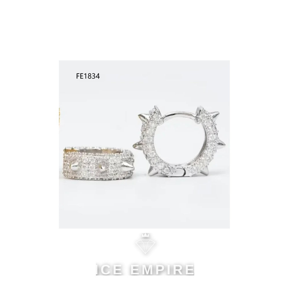 Iced Out Rose Gold Plated Moissanite Hoop Earrings