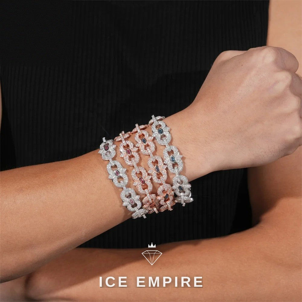 Iced Out Rose Gold Plated Moissanite Bracelet