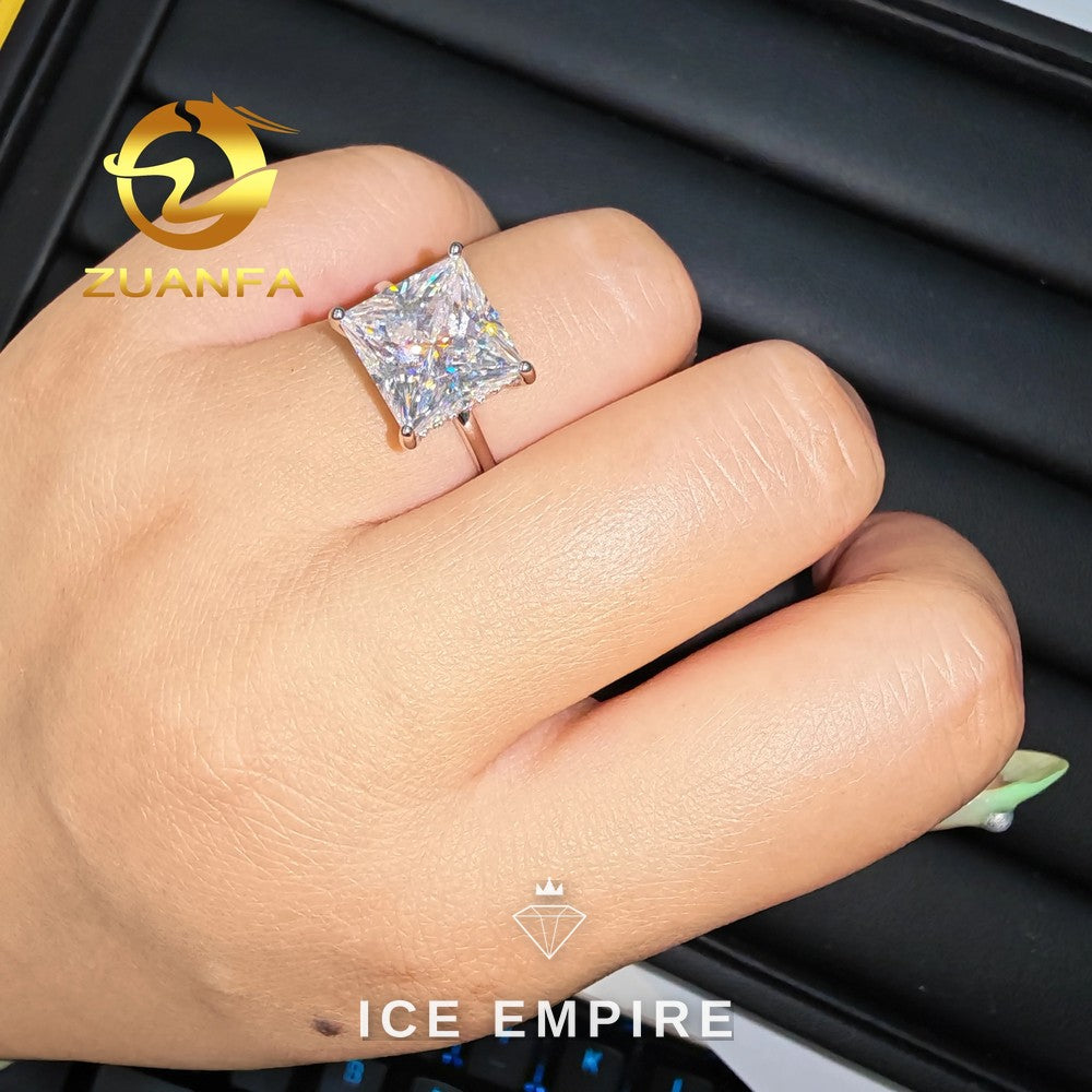 Iced Out 925 Silver Moissanite Wedding Band