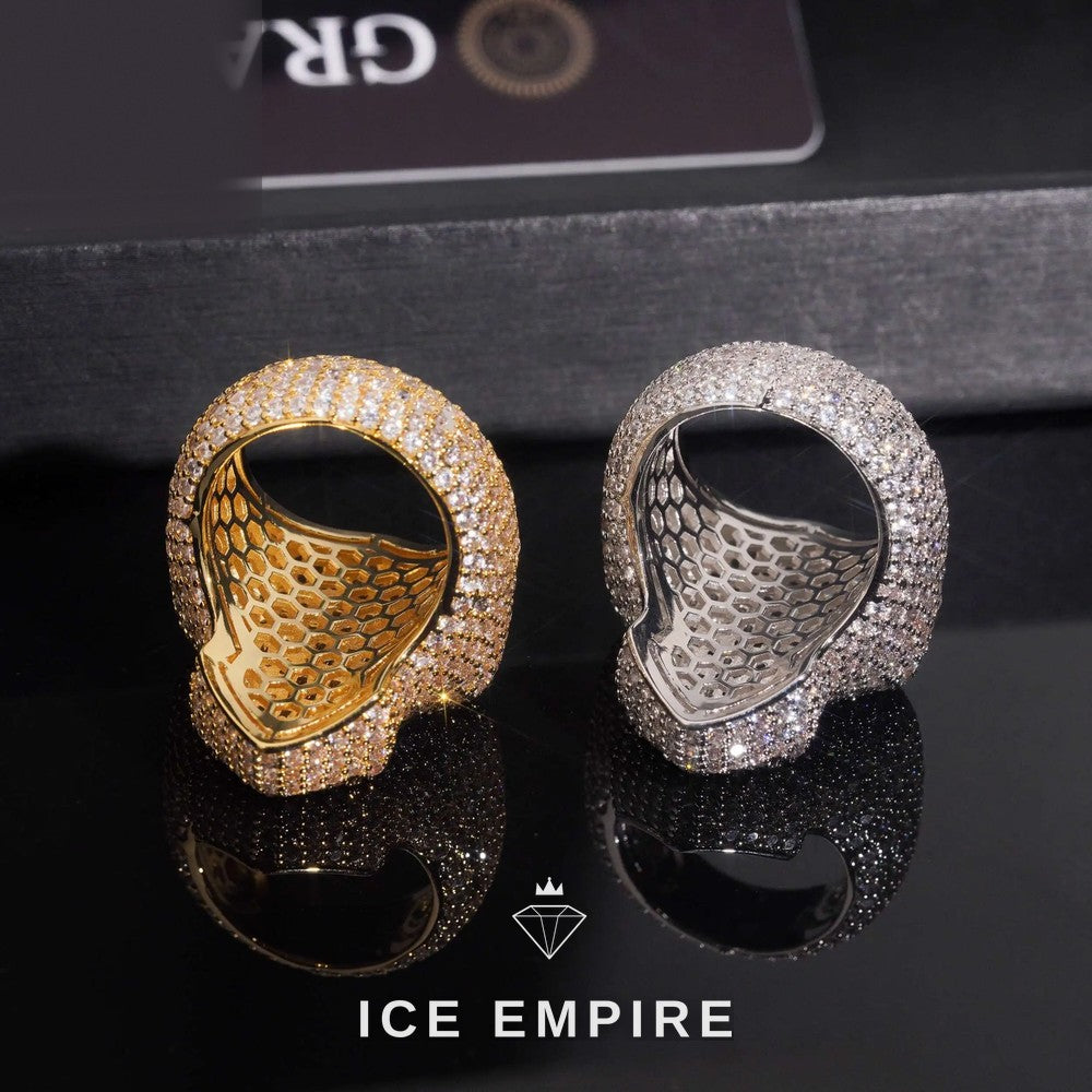 Iced Out Cross 925 Silver Ring