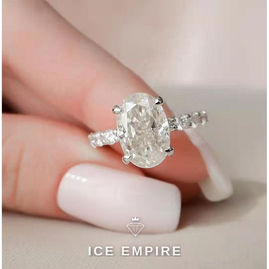 Iced Out 925 Silver Moissanite Wedding Band