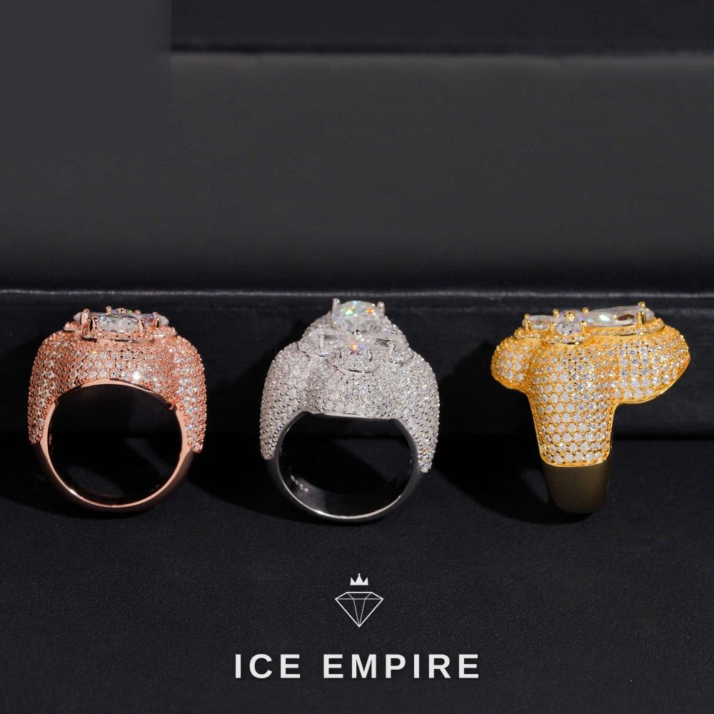 Iced Out Baguette Gold Plated Moissanite Ring