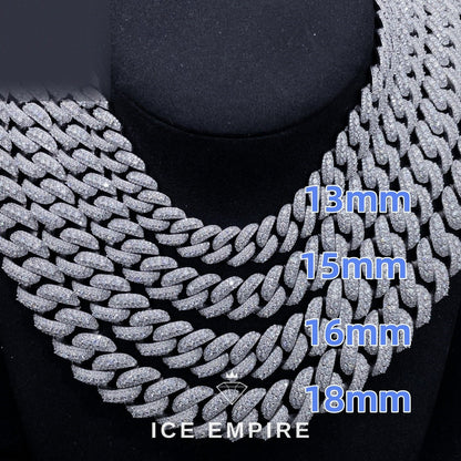 Iced Out 925 Silver Moissanite Cuban Chain