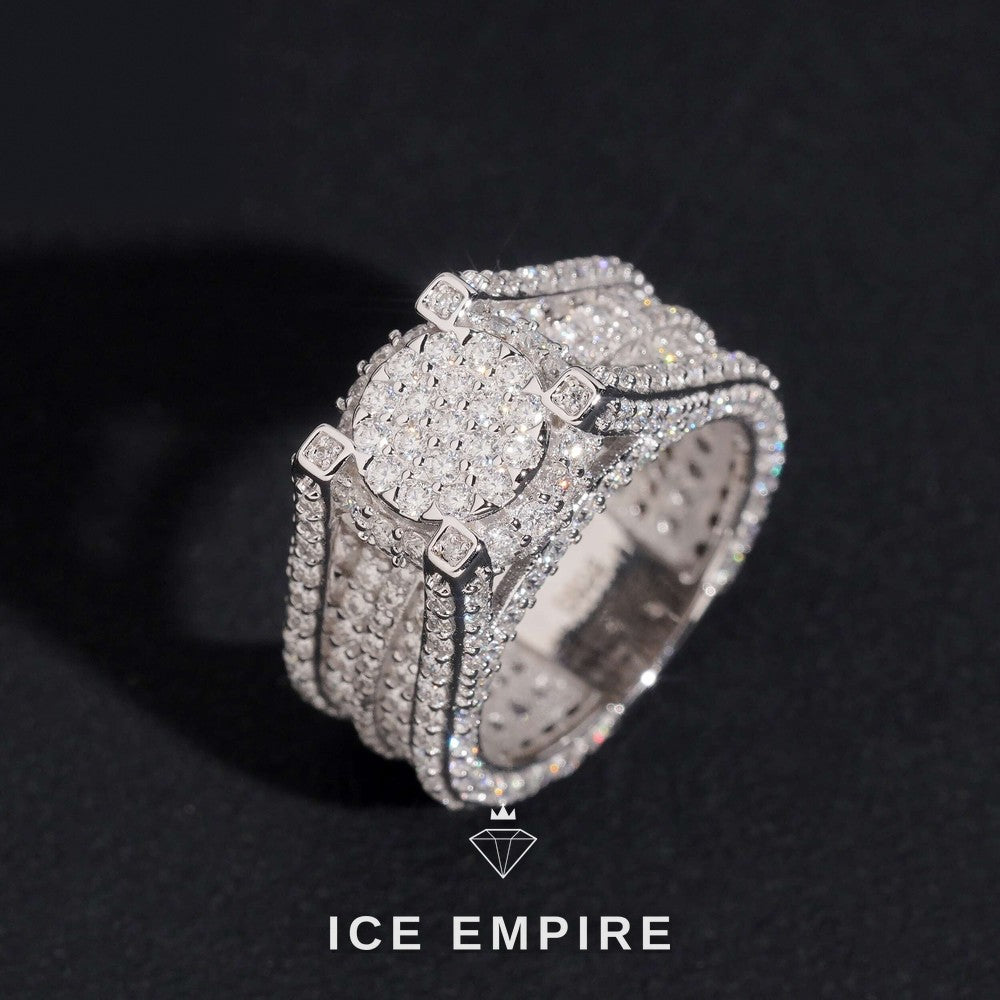Iced Out 925 Silver Moissanite Ring