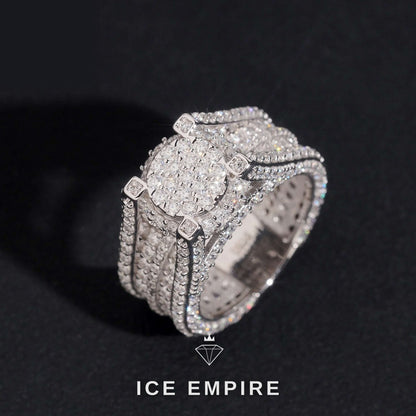 Iced Out 925 Silver Moissanite Ring