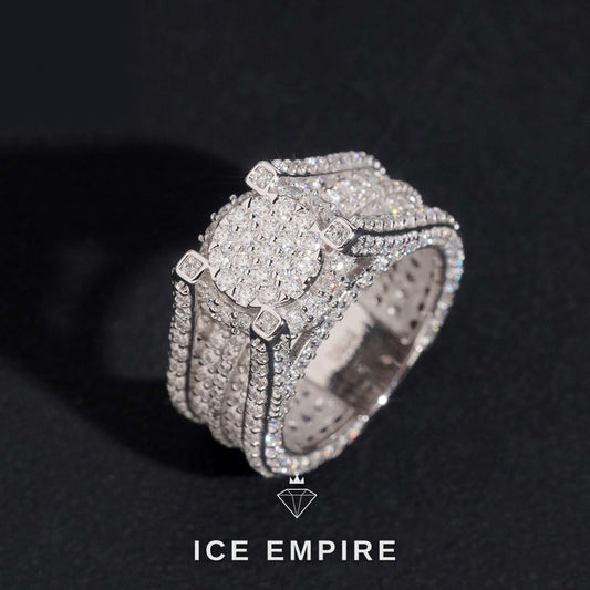 Iced Out 925 Silver Moissanite Ring