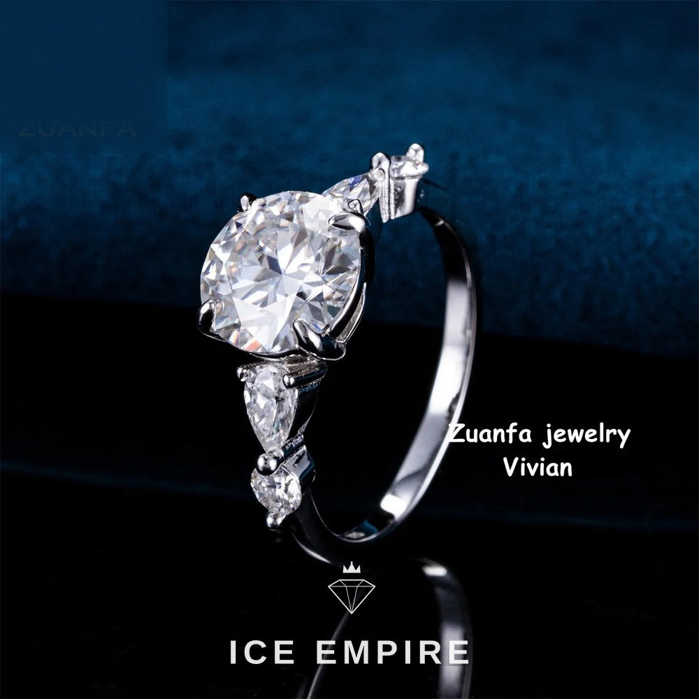 Iced Out 925 Silver Moissanite Ring