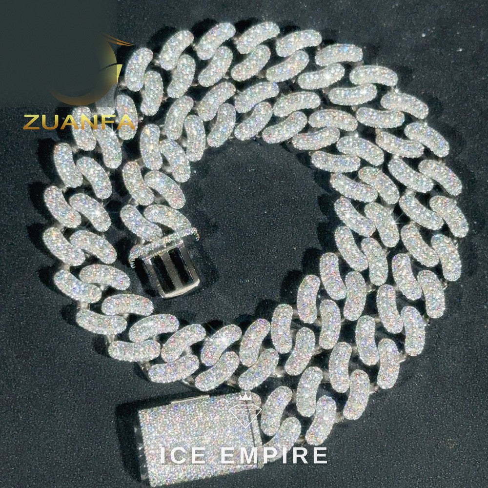 Iced Out Rose Gold Plated Moissanite Cuban Chain