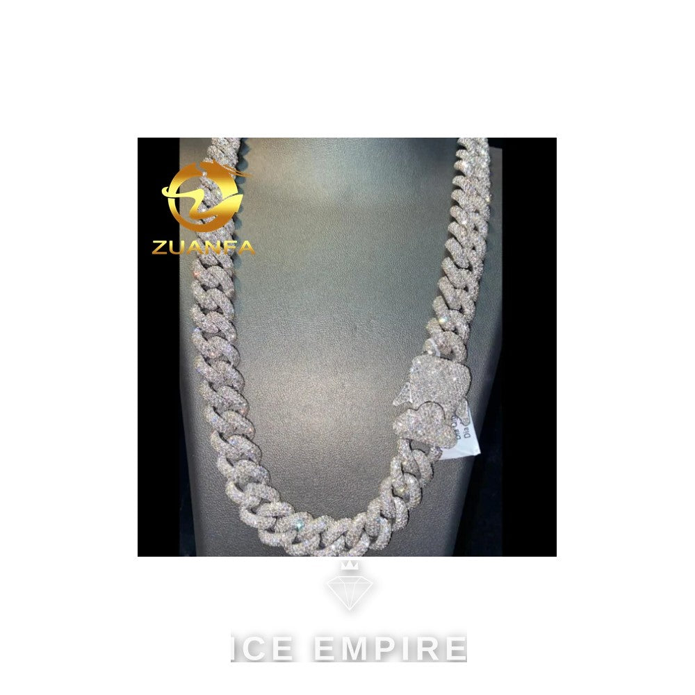Iced Out Rose Gold Plated Moissanite Cuban Chain