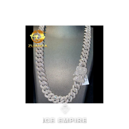 Iced Out Rose Gold Plated Moissanite Cuban Chain