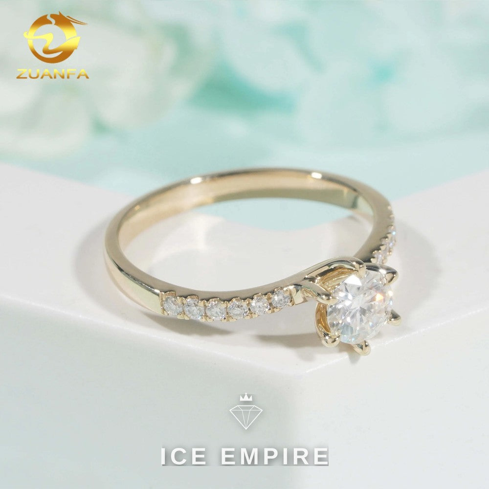 Iced Out 9K Gold Moissanite Wedding Band